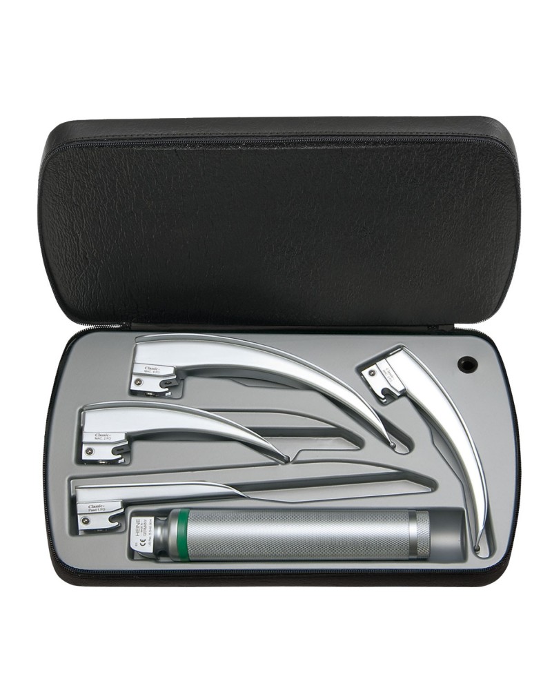 HEINE Classic + Glasfaser (FO) Laryngoskop Set 2,5 V. HEINE Classic + Glasfaser (FO) Laryngoskop Set 2,5 V.