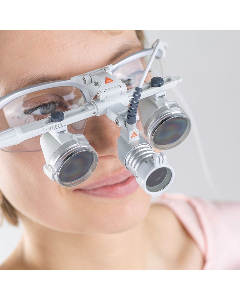 Lampe Frontale HEINE LoupeLight 2 avec Loupes binoculaires HR 2,5x