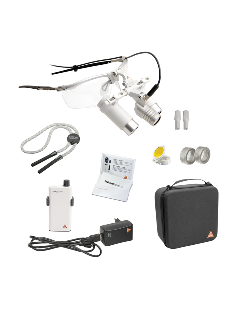 Kopfleuchte HEINE LoupeLight 2 LED mit HRP 4x Binokularlupen