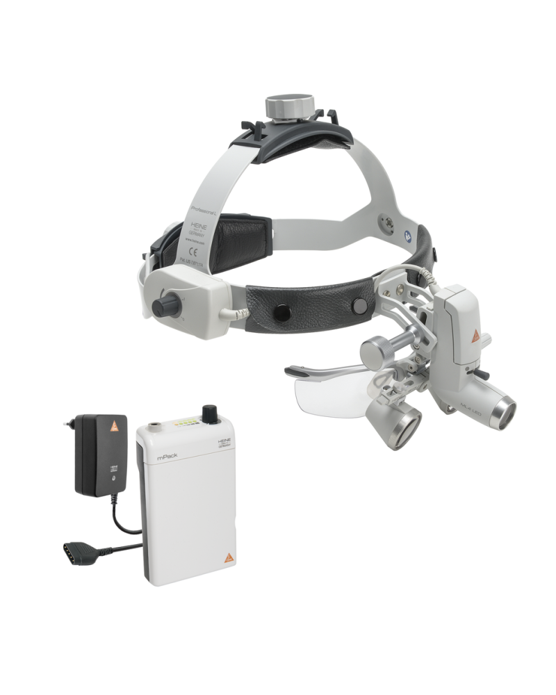 Lampe Frontale HEINE ML4 LED Kit 2 avec Loupes binoculaires HR 2.5x/420 Lampe Frontale HEINE ML4 LED Kit 2 avec Loupes binoculaires HR 2.5x/420