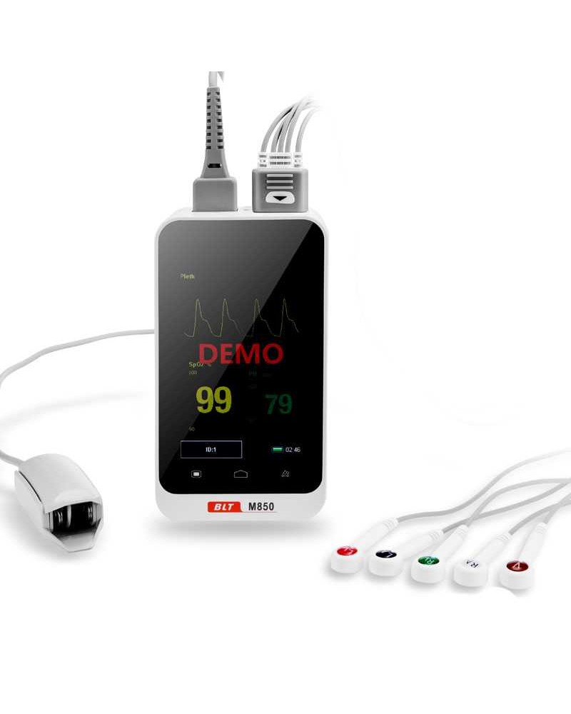 Moniteur patient mobile Biolight M850 surveillant la SpO2 et l'ECG