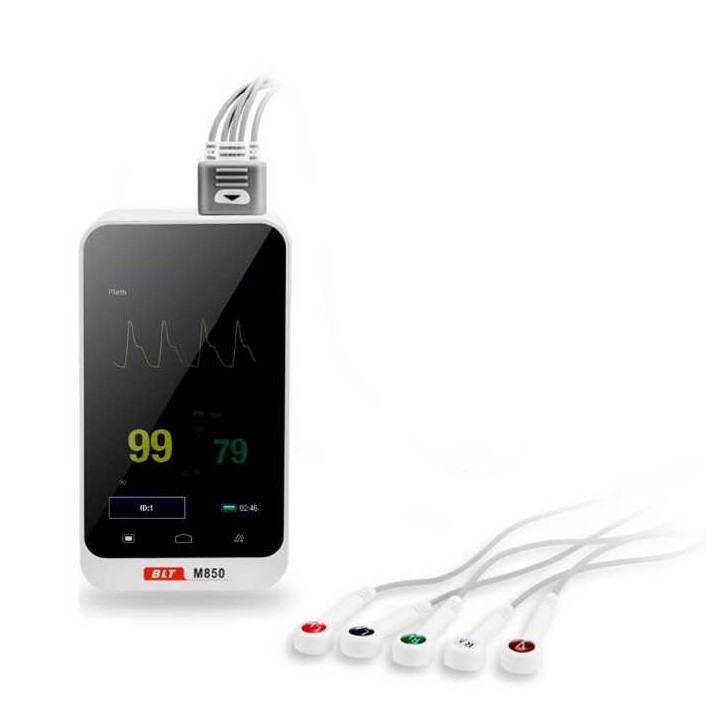 Monitor de paciente móvil Biolight M850 que monitorea SpO2 y ECG