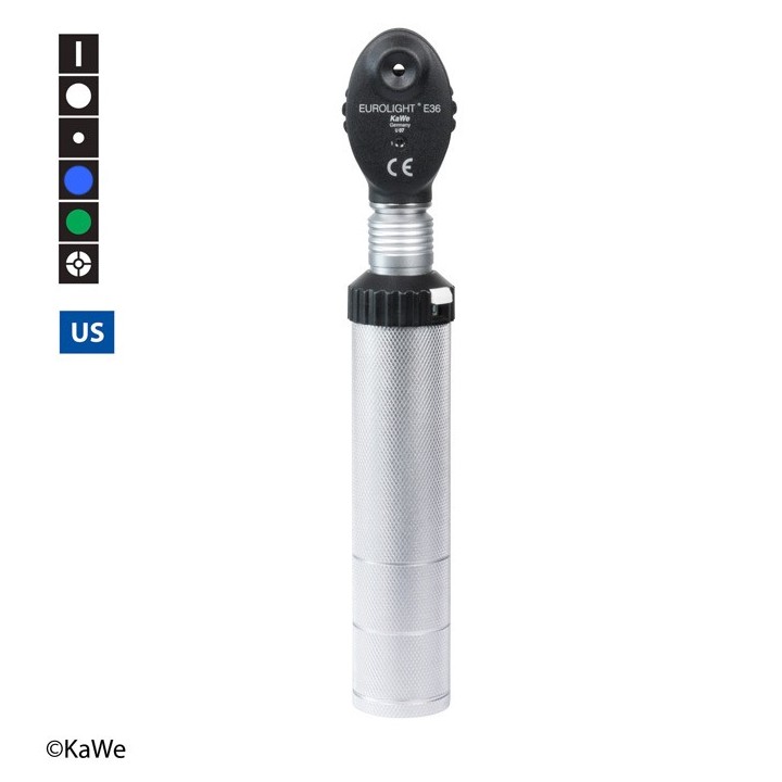 KaWe EUROLIGHT E36 ophthalmoscope US version 2.5 V