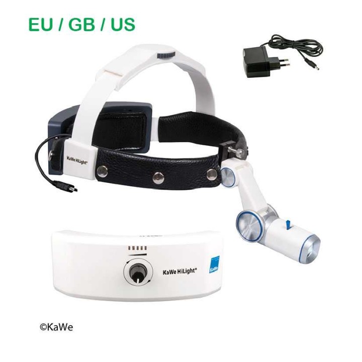 Lâmpada frontal de LED KaWe HiLight H-800 com bateria de cabeça