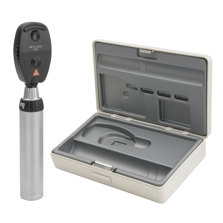 Oftalmoscopio HEINE BETA 200 LED con mango a pilas en estuche