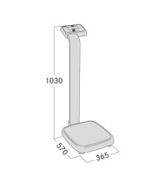 Pèse-personne au sol MPE 250K100HM bâton de mesure de hauteur intégré