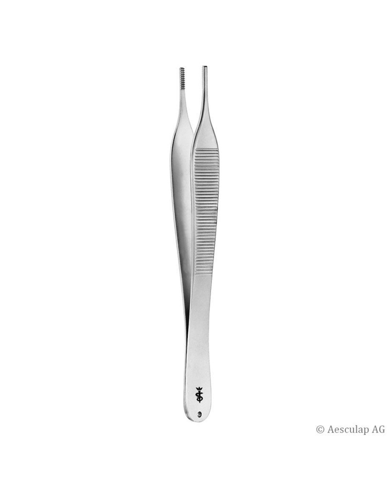 Pinça anatómica Aesculap Hudson, reta, fina, 12,5 cm