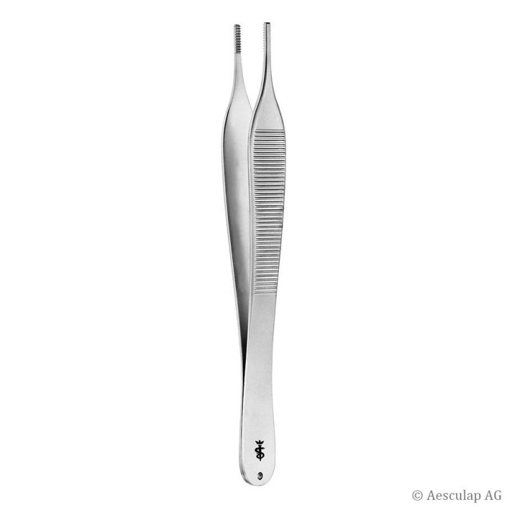 Aesculap HUDSON Dressing Tweezers, straight, delicate, 125 mm