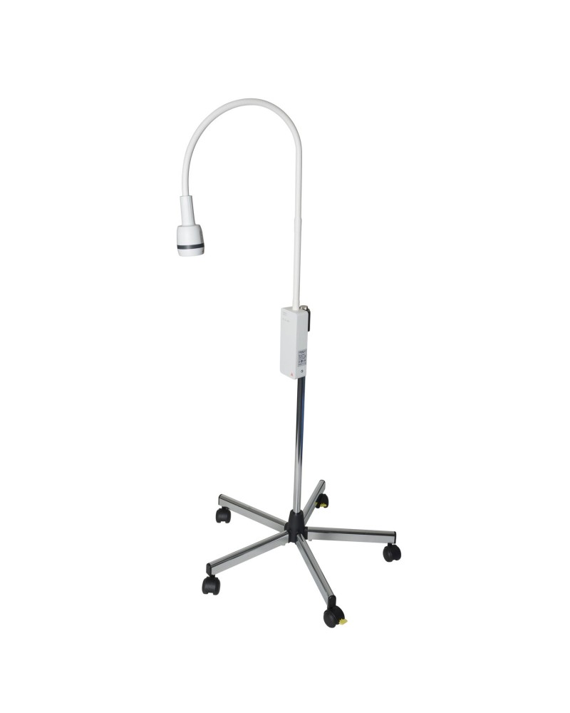 Lámpara para exploración LED HEINE EL3 con soporte con ruedas, base de metal Lámpara para exploración LED HEINE EL3 con soporte con ruedas, base de metal