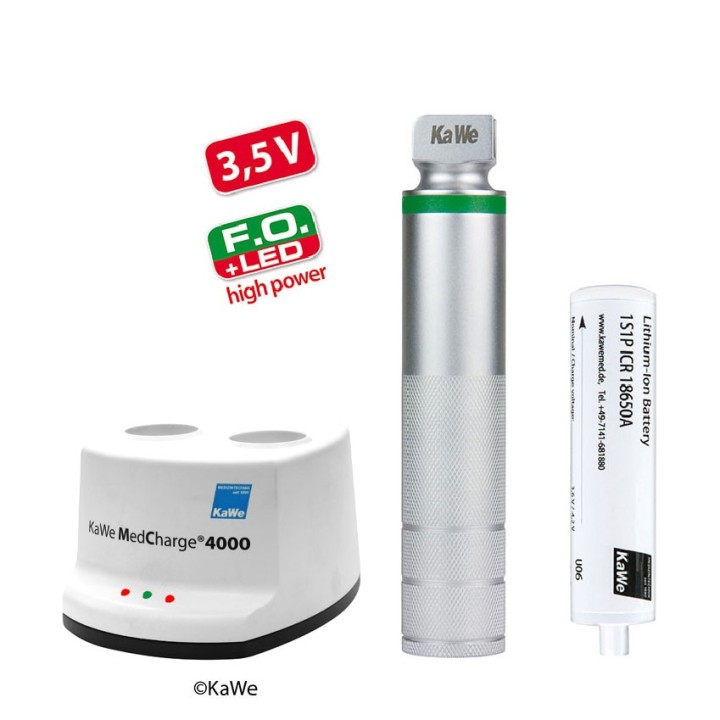 KaWe F.O. LED high power laringoscopio manico ricaricabile, 3,5V