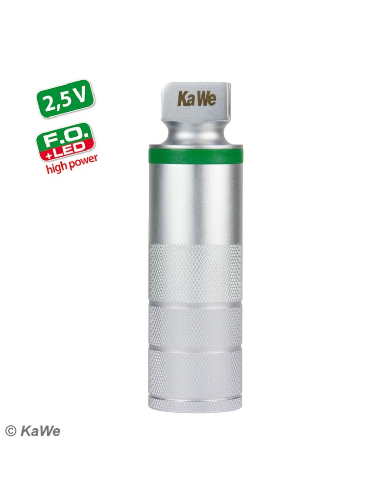 KaWe F.O. LED mango a pila laringoscopio, 2.5 V, high power, corto, AA