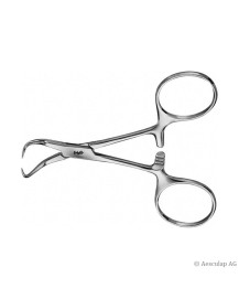 Aesculap BACKHAUS Tuchklemme, gebogen, 110 mm, scharf