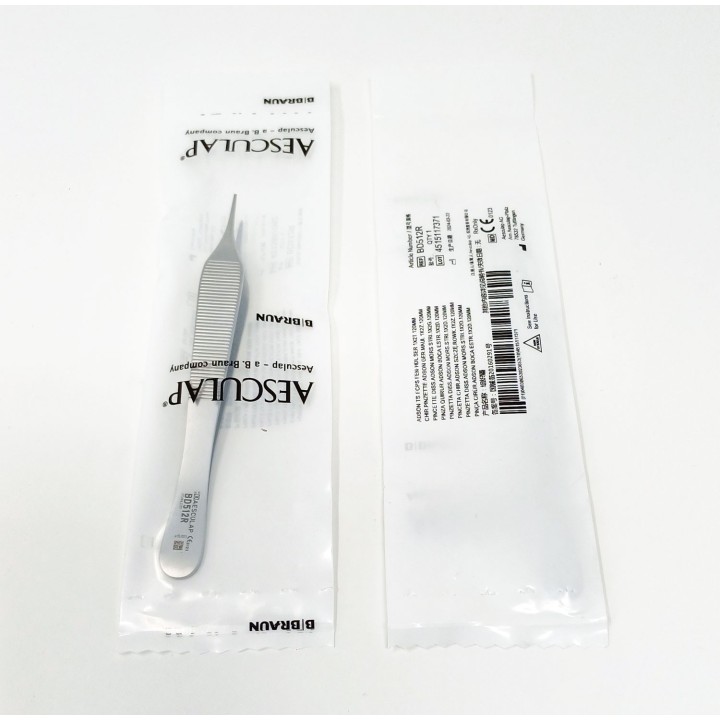 Pinza per tessuti Aesculap ADSON, diritta, delicata, 120 mm, 1 x 2 denti