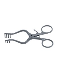 Aesculap SUSI Weitlaner Retrattore per ferite, 3 x 4 denti, semi-affilato, 13 cm