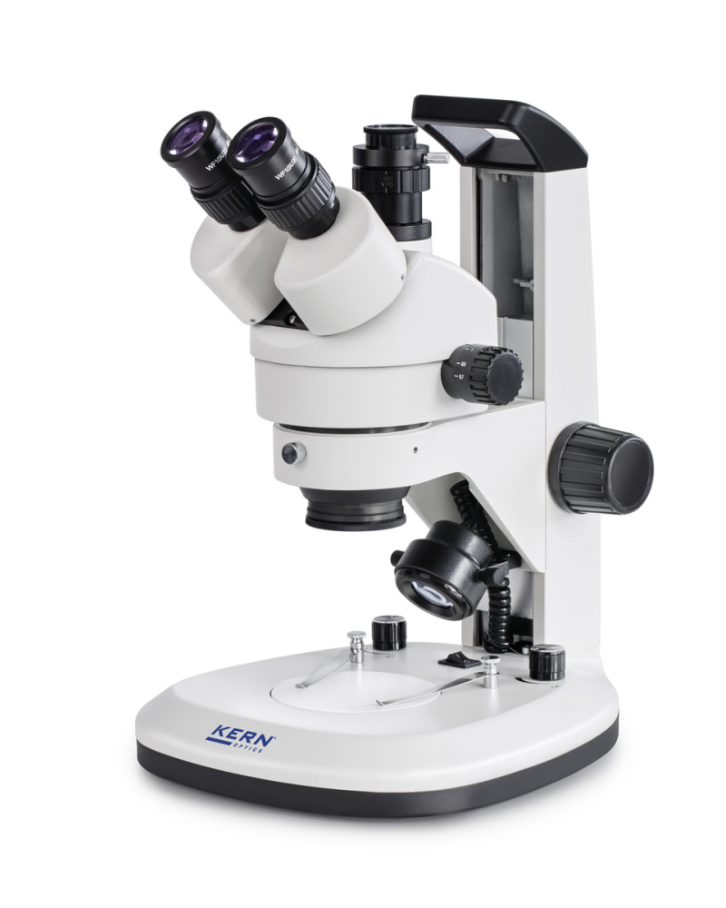 Microscopio zoom estéreo KERN OZL 468 LED Binocular con mango