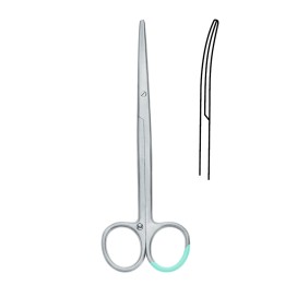 Tesoura de dissecação METZENBAUM, curva, 145 mm, esterilizada, descartável