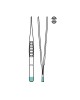 DeBakey surgical straight tweezers, 15.5 cm, straight, 2x3 teeth, sterile