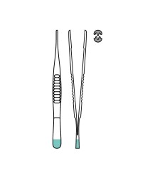 Pinza chirurgica DeBakey diritta, 2x3 denti, 15,5 cm, sterile