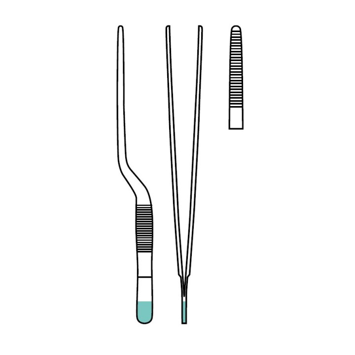 JANSEN Dressing Tweezers, straight, 160 mm (6 1/4"), sterile, disposable