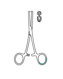 KOCHER Arterienklemme, gerade, 150 mm, 1 x 2 Zähne, steril, einweg