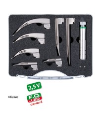 Set laringoscopio KaWe, per adulti e pediatrico, 2,5 V, F.O.