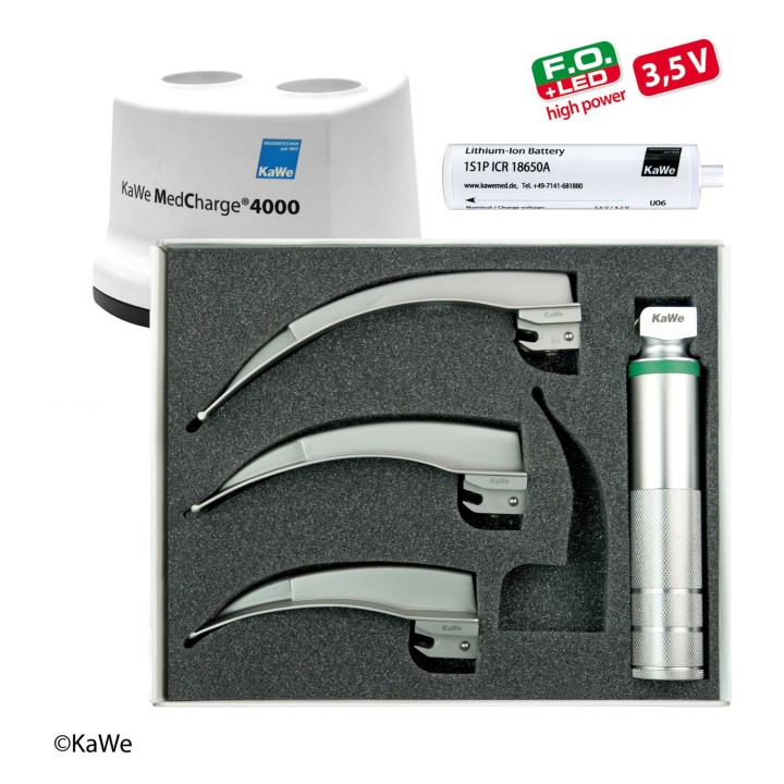 Set de laringoscopio KaWe MEGALIGHT Macintosh F.O. LED