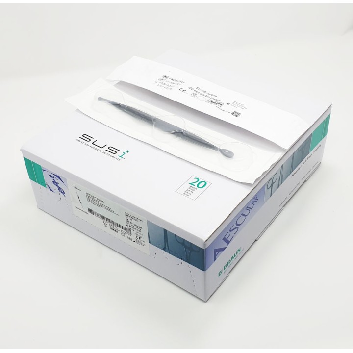 Curette osseuse Aesculap SUSI, droite, 180 mm, à usage unique