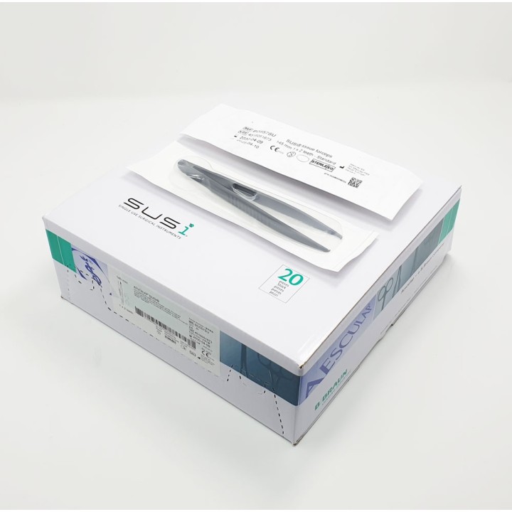 Aesculap SUSI Surgical Forceps 145 mm, 1 x 2 teeth, disposable