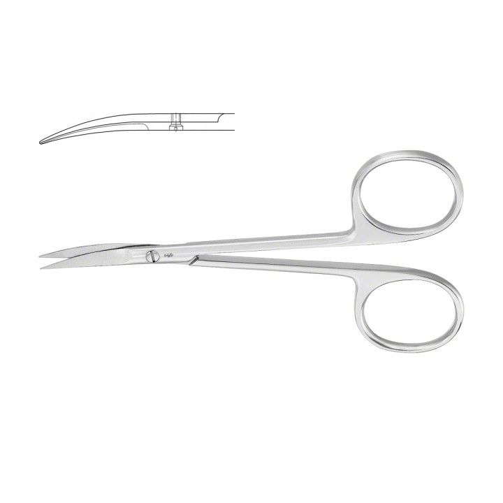 Aesculap Iris Scissors, curved, sharp, 115 mm (4 1/2")