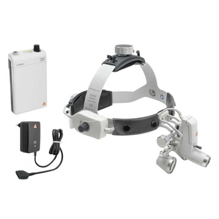 Lámpara frontal HEINE ML4 LED Set con lupas HR 2,5x
